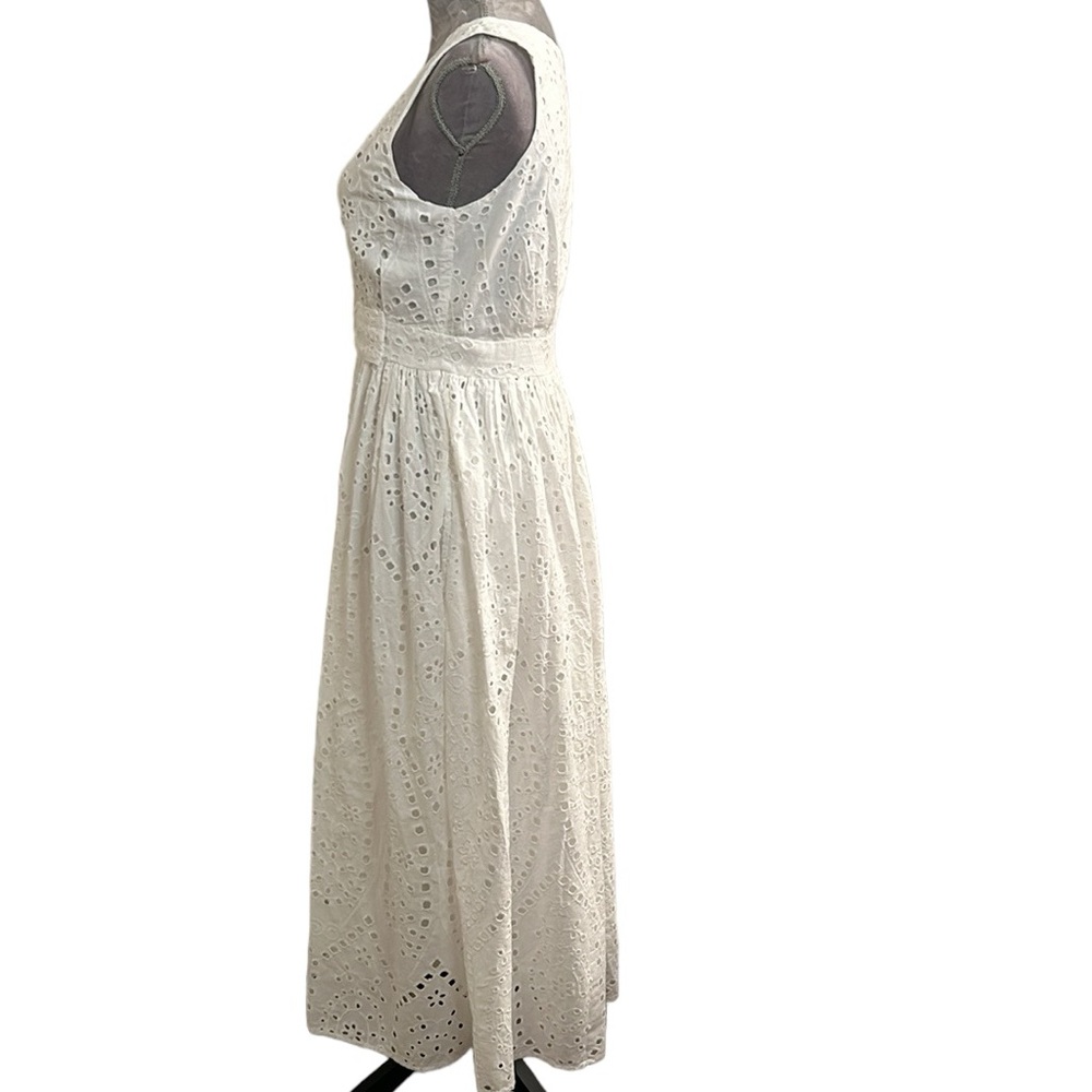 Elegant White Eyelet Maxi Dress - Picture 5 of 8